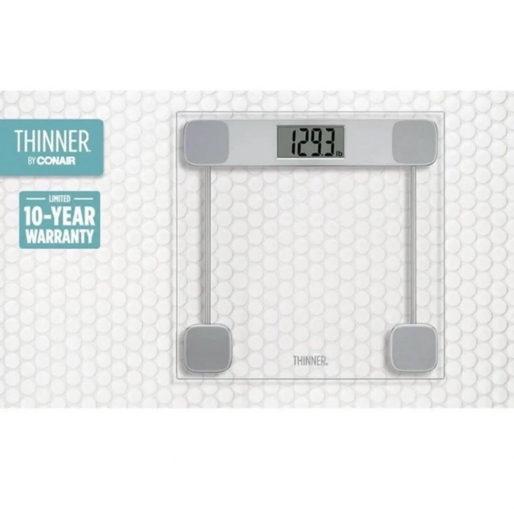 THINNER by CONAIR Digital Glass Weight Scale Silver